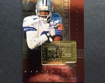 Deion Sanders 1998 SPx Finite Radiance #293 Foil Parallel Card /3600, Cowboys, NFL Football, Vintage 90s