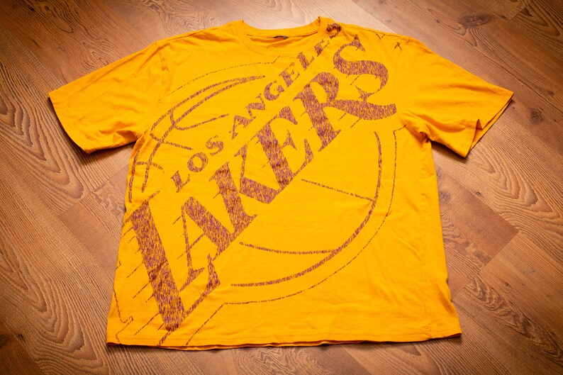90s Los Angeles Lakers Big Logo T-Shirt, XL, Vintage Tee, NBA Basketball Team, LA, Full Print Front image 1