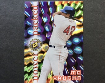 Mo Vaughn 1996 Stadium Club Power Packed Foil Insert Card #PP7, Boston Red Sox, MLB Baseball, Vintage 1990s