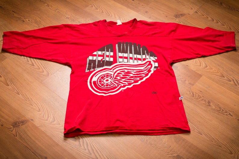 90s Detroit Red Wings Logo T-shirt, L, Vintage Tee, Jersey Style, NHL Hockey Team, Motown, Michigan image 2