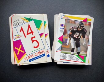 1991 Pacific NFL Math Flash Cards Complete Set, 110 Trading Cards, Vintage 1990s, Mathematics, School, Education