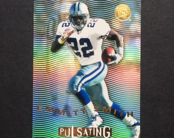 Emmitt Smith 1996 Fleer Ultra Pulsating Insert Card #8, NFL Football, Vintage 1990s