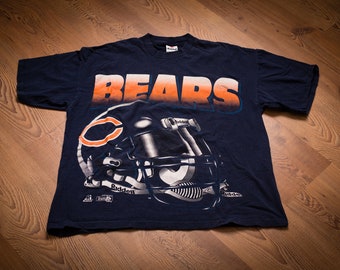 1994 Chicago Bears Logo T-Shirt, XL, Big Riddell Helmet, Vintage 90s Graphic Tee, NFL Football Team Apparel