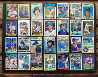 70s-80s Seattle Mariners Lot of 28 MLB Baseball Cards, Vintage, Instant Collection