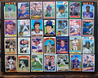 70s-80s New York Mets Lot of 28 MLB Baseball Cards, Vintage, Instant Collection
