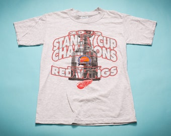 2002 Detroit Red Wings Stanley Cup Champions T-Shirt, S, NHL Tee, Michigan Hockey Team, Champs