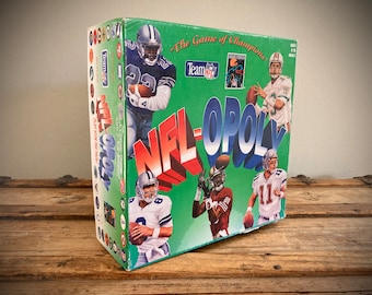 1994 NFL-opoly Football Board Game, Quarterback Club, Vintage 1990s, 100% Complete in Box, Dan Marino, Emmitt Smith, Troy Aikman, Jerry Rice