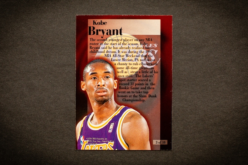 Kobe Bryant Rookie Rewind Card