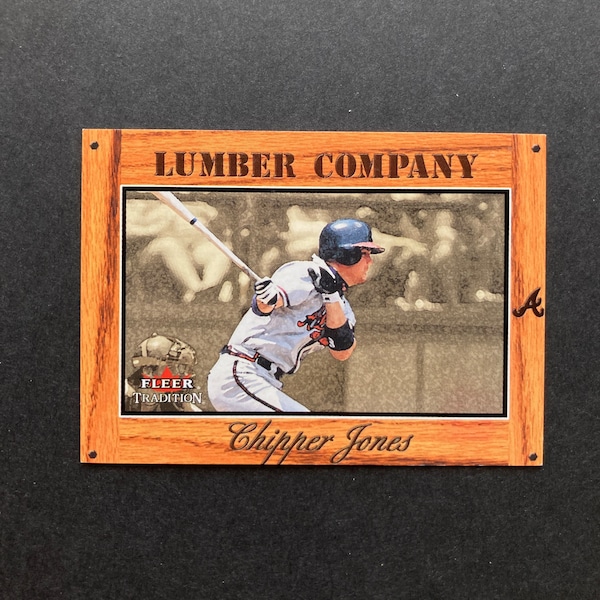Chipper Jones 2003 Fleer Lumber Company Insert Card #10, MLB Baseball, Vintage Y2K, Atlanta Braves
