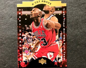 Michael Jordan 1996-97 Upper Deck Collector's Choice A Cut Above The Jordan Years Die-Cut Insert Card #CA3, NBA, Chicago Bulls, Vintage 90s