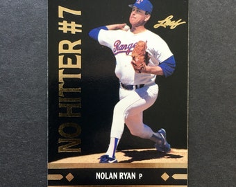 Nolan Ryan 1991 Leaf Gold Moments No Hitter #7 Insert Card #BC25, Texas Rangers, MLB Baseball, Vintage 1990s