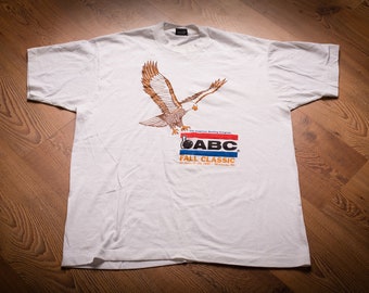 90s ABC Bowling T-Shirt, L, 1990 Milwaukee Fall Classic Eagle Logo, Vintage 1990s, Short Sleeve Graphic Tee, Screen Stars Best