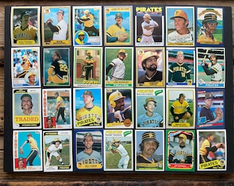70s-80s Pittsburgh Pirates Lot of 28 MLB Baseball Cards, Vintage, Instant Collection