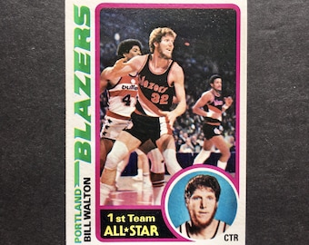Bill Walton 1978-79 Topps Card #1, NBA Basketball, Portland Trail Blazers, 1st Team All-Star, Base Set, Vintage 70s