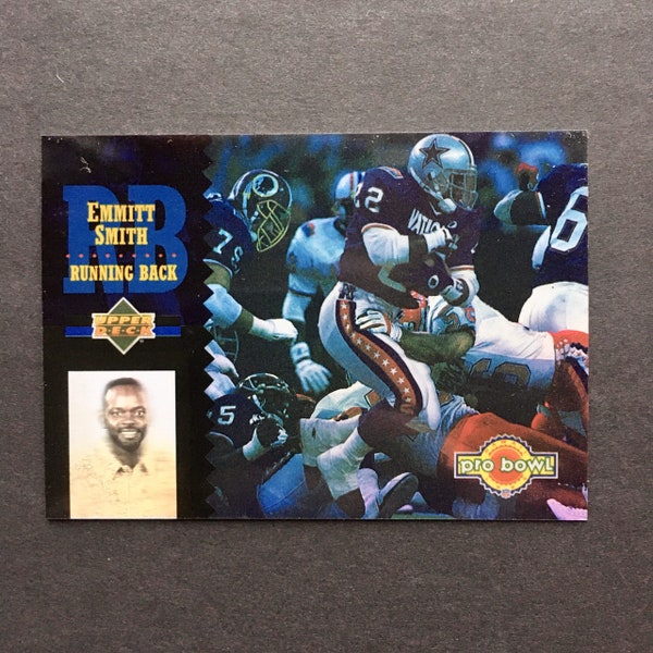 Emmitt Smith 1994 Upper Deck Pro Bowl Insert Card #PB10, NFL Football, Vintage 1990s