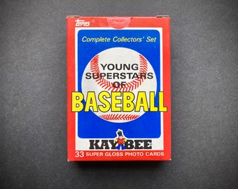 1986 Topps Kay Bee Toys Young Superstars of Baseball Set, MLB Baseball Trading Cards, Complete 33 Cards, KayBee KB