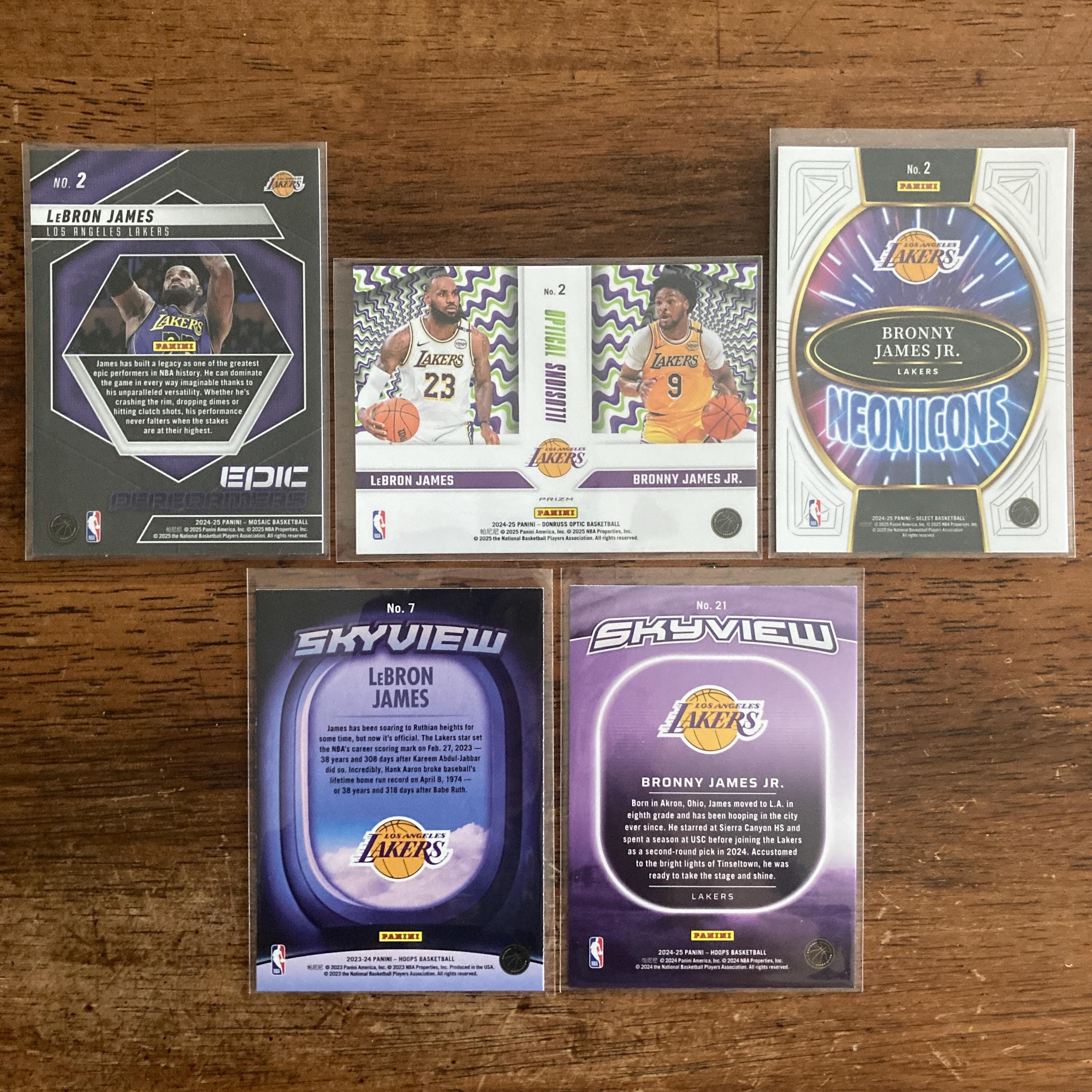 Lebron & Bronny James Jr Pack W/sp Purple Prizm Insert, 5