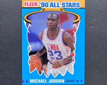 Michael Jordan 1990-91 Fleer All-Stars Insert Sticker Card #5, NBA Basketball, Chicago Bulls, Vintage 1990s