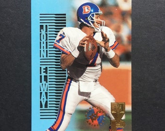John Elway 1995 Topps Stadium Club MVP Laser Cut Insert Card #MVP5, NFL Football, Denver Broncos, Vintage 1990s