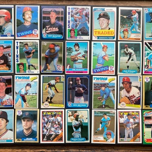 70s-80s Minnesota Twins Lot of 28 MLB Baseball Cards, Vintage, Instant Collection image 1