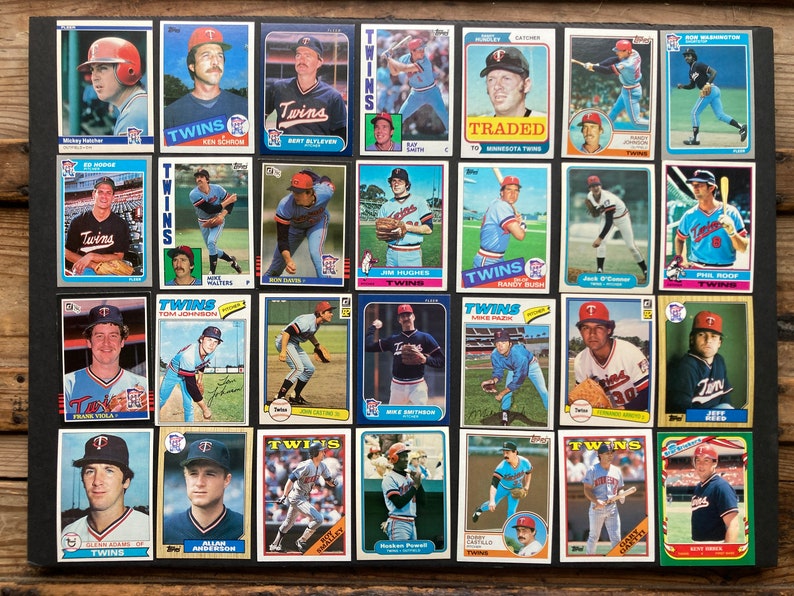 70s-80s Minnesota Twins Lot of 28 MLB Baseball Cards, Vintage, Instant Collection image 1