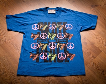 80s Skate for Peace T-Shirt, M/L, Vintage Tee, Punk Grunge Skater Apparel, Short Sleeve Graphic Tee, Rocker, Skateboarding