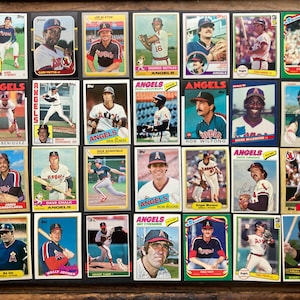70s-80s California Angels Lot of 28 MLB Baseball Cards, Vintage, Instant Collection, Los Angeles, LA image 1