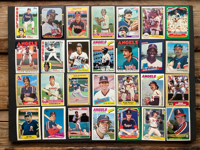 70s-80s California Angels Lot of 28 MLB Baseball Cards, Vintage, Instant Collection, Los Angeles, LA image 1