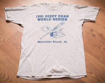 90s Dizzy Dean 1991 World Series T-Shirt, Coca-Cola, M, Softball Tournament, Vintage Baseball Graphic Tee