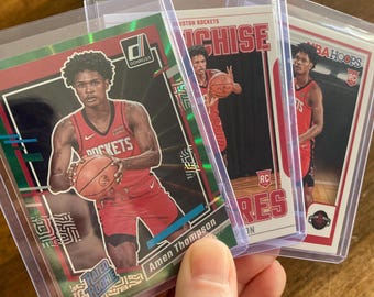 Amen Thompson Pack w/SP Green Laser RC, 3 Basketball Rookie Cards, Instant Collection, Curated Selection of Trading Cards Lot (inv1)
