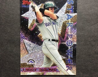 Larry Walker 1996 Topps Star Power Boosters Sparkle Foil Parallel Card #5, Colorado Rockies, MLB Baseball, Vintage 1990s