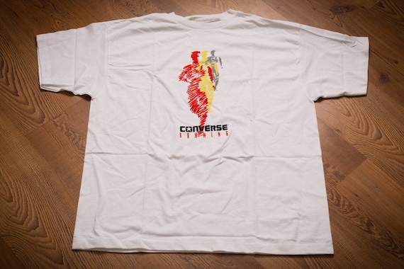 90s Converse Running T-shirt, XL, Vintage Sketch … - image 1