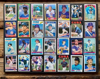 70s-80s Chicago Cubs Lot of 28 MLB Baseball Cards, Vintage, Instant Collection