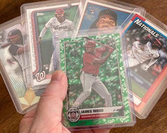 James Wood RCs Pack w/SP Green Foil (#'ed 10/99), 5 Baseball Rookie Cards, Instant Collection, Curated Selection Lot (inv5)