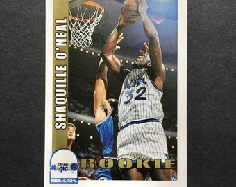 Shaquille O’Neal 1992-93 Hoops Rookie Card #442, Shaq, Orlando Magic, NBA Basketball RC, Vintage 90s