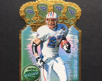 Eddie George 1999 Pacific Gold Crown Die Cut Card #36, NFL Football, Houston Oilers, Vintage 1990s