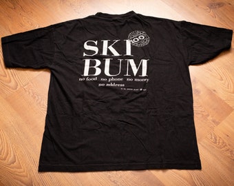 80s Zermatt Ski Bum T-Shirt, L, Swiss Made, Vintage Tee, The Alps, Switzerland, No Food Phone Money Address, Sunshine Factory