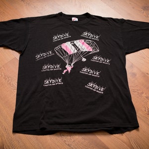 80s-90s Skydive Canton Air Sports T-Shirt, L, Vintage Tee, Skydiving, Skydiver