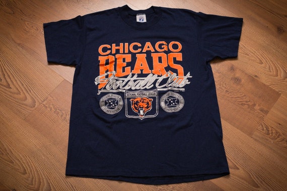 70s 80s LOGO 7 ナンバリング Tシャツ BEARS オレンジ XL 80s Chicago Bears T-shirt, S/M, Logo 7, Football Club, Vintage