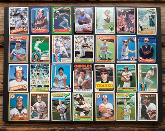 70s-80s Baltimore Orioles Lot of 28 MLB Baseball Cards, Vintage, Instant Collection