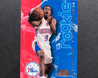 Allen Iverson 1996-97 SkyBox Premium Rookie Card #216, Philadelphia 76ers, NBA Basketball RC, Sports Collectible, Sixers