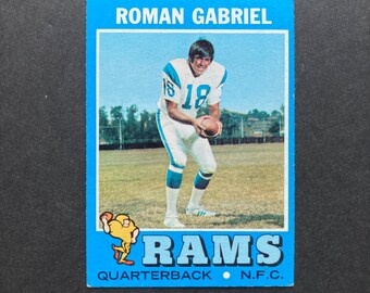 Roman Gabriel 1971 Topps NFL Football Card #230, Los Angeles Rams, Sports Collectible, Trading Memorabilia, 1970s
