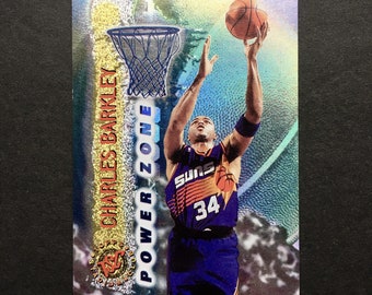 Charles Barkley 1995-96 Topps Stadium Club Power Zone Insert Card #PZ2, NBA Basketball, Phoenix Suns, Vintage 1990s