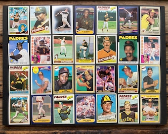 70s-80s San Diego Padres Lot of 28 MLB Baseball Cards, Vintage, Instant Collection