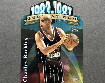 Charles Barkley 1997-98 Topps Generations Die-Cut Insert Card #G3, NBA Basketball, Houston Rockets, Vintage 1990s