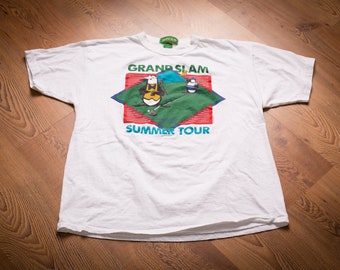 1991 Golf Grand Slam Penguins Summer Tour T-Shirt, L, Munsingwear, Vintage 90s Graphic Tee, Golfing Tournament