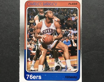 Charles Barkley 1988-89 Fleer Card #85, Base Set, Philadelphia 76ers, Sixers, NBA Basketball, Sports Trading Card, Vintage 1980s