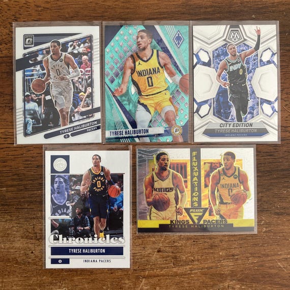 Tyrese Haliburton Pack W/sp Teal Lazer, 5 Basketball Cards