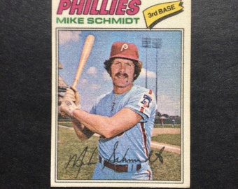 Mike Schmidt 1977 Topps Cloth Sticker Card #41, MLB Baseball, Vintage 70s, Philadelphia Phillies