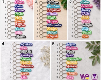 Laser cut acrylic name tags keychain